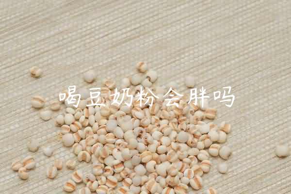 喝豆奶粉会胖吗