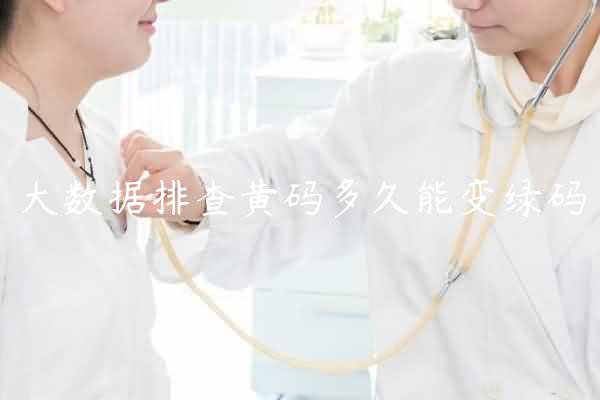 大数据排查黄码多久能变绿码