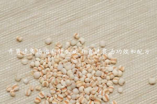 开胃进食汤治疗什么病 开胃进食汤功效和配方